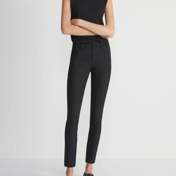 Lafayette 148 Acclaimed Stretch Mercer Pant Women Size 6 Black Straight Slimming - Picture 1 of 11